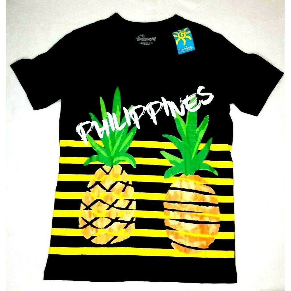 Philippines Tropical Souvenir T-Shirt Black New With Tags (T10F)